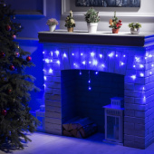 Гирлянда эл. бахрома 1,8 м (12,5*21*30*49), синий, 48 LED, IP20, прозрачный провод 3556831