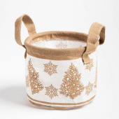 Корзинка текстильная "Ёлочки" 14х12см 7007871