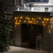 Гирлянда эл. бахрома 1,8 м (12,5*21*30*49), желтый, 48 LED, IP20, черный провод 3556833