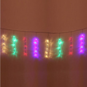 Гирлянда эл. сосулька 2х0,5 м, мультицвет, 40 LED