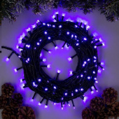 Гирлянда эл. нить 20 м, 200 LED, IP20, фиолетовый, черный провод 3556815
