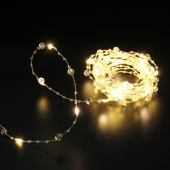 Гирлянда эл. нить 5 м, 50 LED, IP20, "Льдинка", белый теплый, прозрачный провод 725-0062