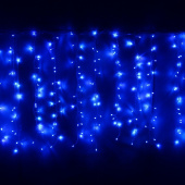 Гирлянда эл. д/улицы занавес 2х6 м, синий, 960 LED, IP 54, прозрачный провод 183-626
