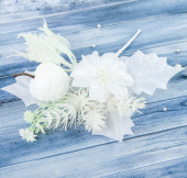 Декор "Зимние грезы" пуансетия яблоко белый, 15 см 3573524