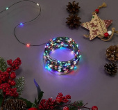 Гирлянда эл. нить 30 м, 300 LED, мультицвет "Роса"