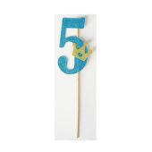 Топпер "5" с короной, цвета микс 6581684