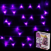 Гирлянда эл. нить 2,5 м, 24 LED, IP20, фиолетовый, прозрачный провод 130-315