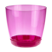 Кашпо д/цветов Орхидея 3л с поддоном розовый прозрачный Кашпо д/цветов Орхидея 3л с поддоном розовый прозрачный