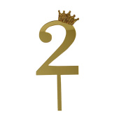 Топпер цифра 2 Корона GOLD 18см