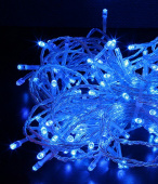Гирлянда эл. бахрома 3 м (60*40), синий, 100 LED, IP54, "Мерцание" прозрачный провод 183-164