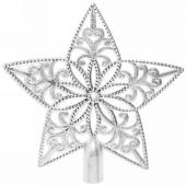 Звезда на ёлку "Ажур" 18,5 см серебро