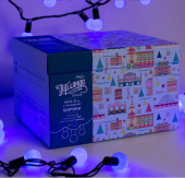 Гирлянда эл. д/улицы нить 10 м, 100 LED, IP44, "Шарики", синий, черный провод 185540