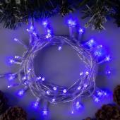 Гирлянда эл. нить 5 м, синий, 50 LED, прозрачный провод 3556758