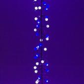 Гирлянда эл. нить 4 м, белый/синий, 200 LED "Мишура"