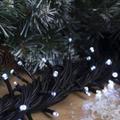 Гирлянда эл. д/улицы нить 10 м, 100 LED, IP44, "Мерцание", белый, черный провод SL100L-B-M