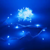 Гирлянда эл. нить 9,5 м, синий, 100 LED "Bright light"