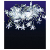 Гирлянда эл. нить, белый матовый, 40 LED "Снежинки" 