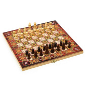 Настольная игра 3 в 1 "Узоры": нарды, шашки, шахматы, 29 х 29 см 1267615                  