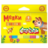 Мелки для рисования цветные д/асфальта 9 шт. Каляка-Маляка