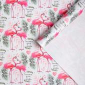Бумага упаковочная глянцевая  «Влюбленные фламинго», 70 × 100 см 5351676