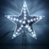 Звезда на ёлку "Луч" 28 ламп LED, 17,5 см, Белый