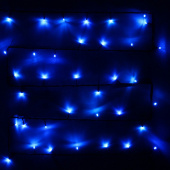 Гирлянда эл. д/улицы нить 25 м, 300 LED, IP54, синий, черный провод 183-0015