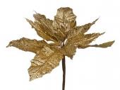 Цветок искусственный "пуансетия" диаметр=25см на клипсе. золото 241-1701