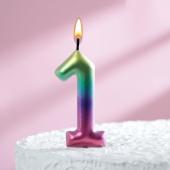 Свеча для торта "Акварель" цифра 1 5311068