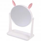 Зеркало настольное с подставкой для косметики "Beauty - Bunny", цвет белый