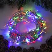 Гирлянда эл. нить 20 м, мультицвет, 200 LED, белый провод 3556819