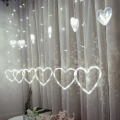 Гирлянда эл. бахрома 3 м (65*40*30), белый холодный, 12 LED "Сердце"