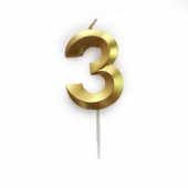 Свечи для торта 5см Цифра Gold 3