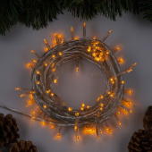 Гирлянда эл. нить 10 м, желтый, 100 LED, IP20, прозрачный провод 3556784