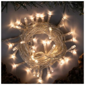 Гирлянда эл. нить 5 м, белый теплый, 50 LED, прозрачный провод 3556757