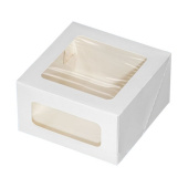 Коробка д/выпечки OSQ CAKE II Window White 26*26*10 с окном+прозр. бок