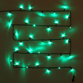 Гирлянда эл. д/улицы нить 15 м, 180 LED, IP54, зеленый, черный провод  Гирлянда эл. д/улицы нить 15 м, 180 LED, IP54, зеленый, черный провод