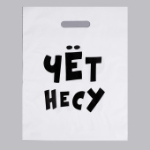 Пакет ПЭ, 31х40 см, 60 мкм, с вырубной ручкой, "Чет несу" 4840910