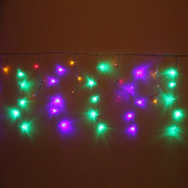 Гирлянда эл. бахрома 1,5 м (50*30), 48 LED, IP20, мультицвет, прозрачный провод 196-077