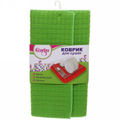 Коврик для посуды 30*40см зеленый 335-094