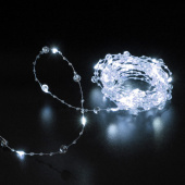 Гирлянда эл. нить 10 м, 100 LED, IP20, "Льдинка", белый холодный, прозрачный провод 725-0056
