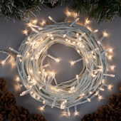 Гирлянда эл. нить 20 м, 200 LED, IP20, белый теплый, белый провод 3556821 