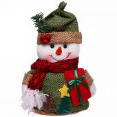 Снеговик с подарком 18см 185-0072