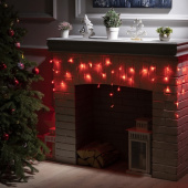 Гирлянда эл. бахрома 1,8 м (12,5*21*30*49), красный, 48 LED, IP20, прозрачный провод 3556835