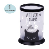 Подставка-стакан "Black Cat", пластиковая, прозрачная Подставка-стакан "Black Cat", пластиковая, прозрачная