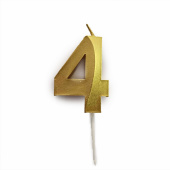 Свечи для торта 5см Цифра Gold 4