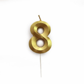 Свечи для торта 5см Цифра Gold 8