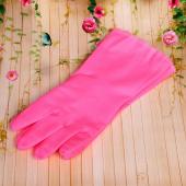 Перчатки пвх "Фантазия" розовые 30см с резиновым покрытием