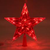 Звезда на ёлку 30 ламп LED 22,5см, Красный