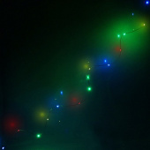 Гирлянда на батарейках 1,5 м, 15 LED, IP20, мультицвет, прозрачный провод, 196-103