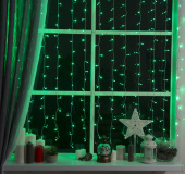 Гирлянда эл. занавес 1,4х1,9 м, зеленый, 240 LED FBSLEDB240-8C